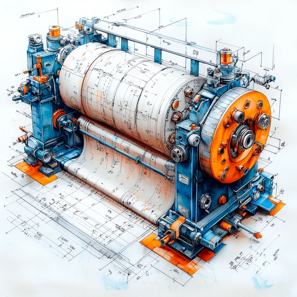 机械之美·印刷设备 手绘设计线稿［咒语］