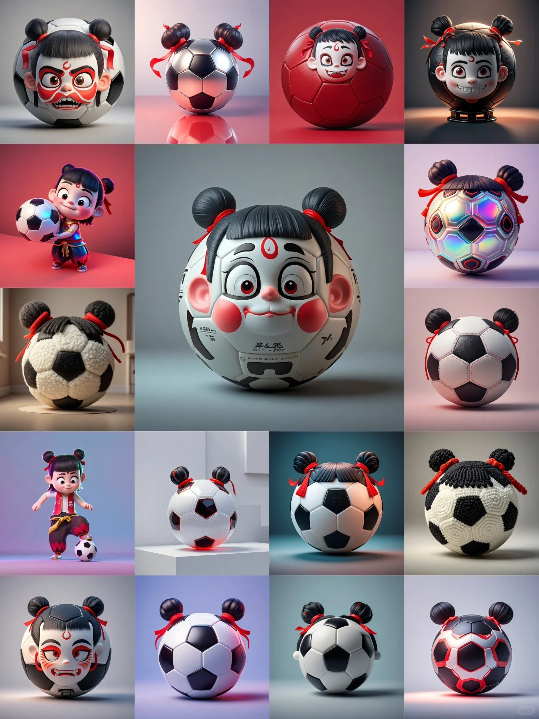 当哪吒遇上足球⚽ 可爱到犯规