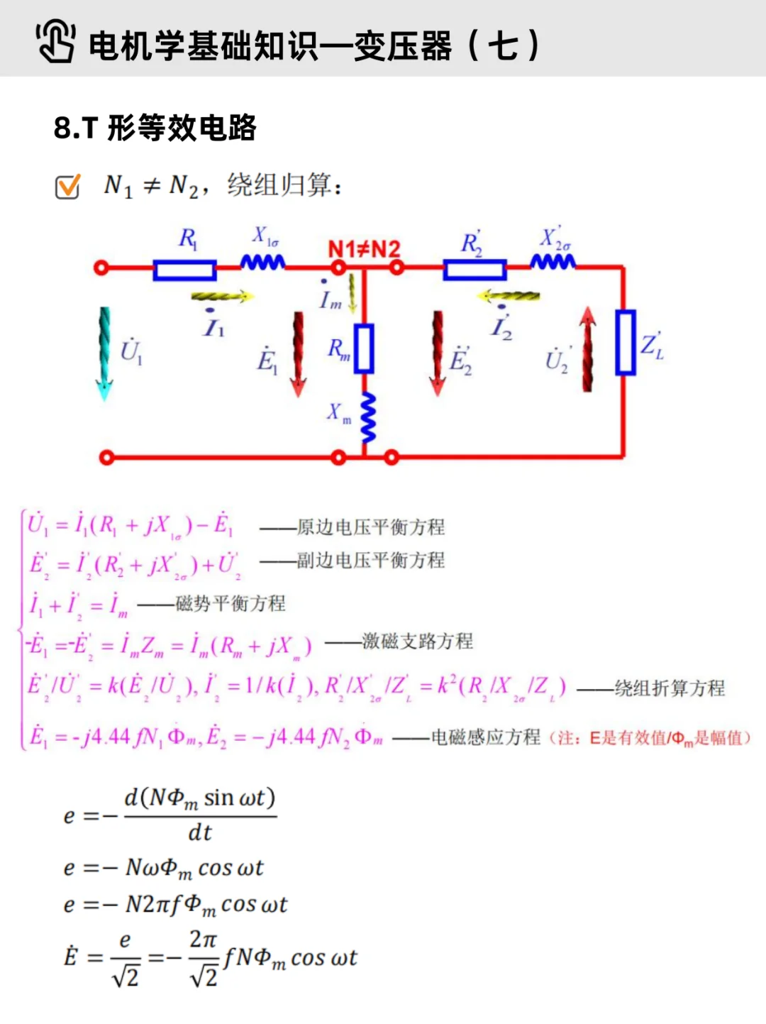 电机学基础Part 2｜✔变压器（重点整理）