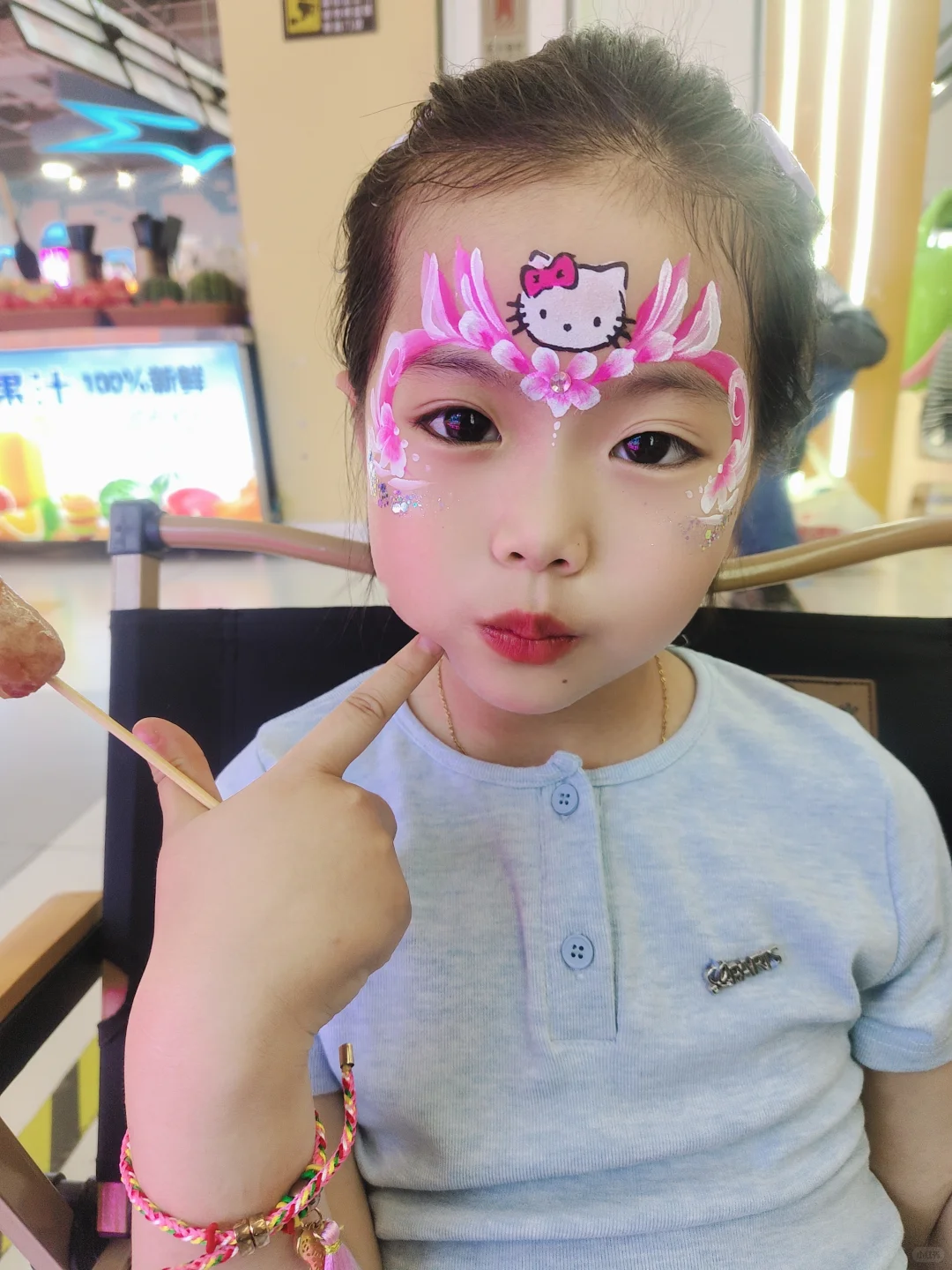 夏天彩绘流汗花妆，防水颜料用起来