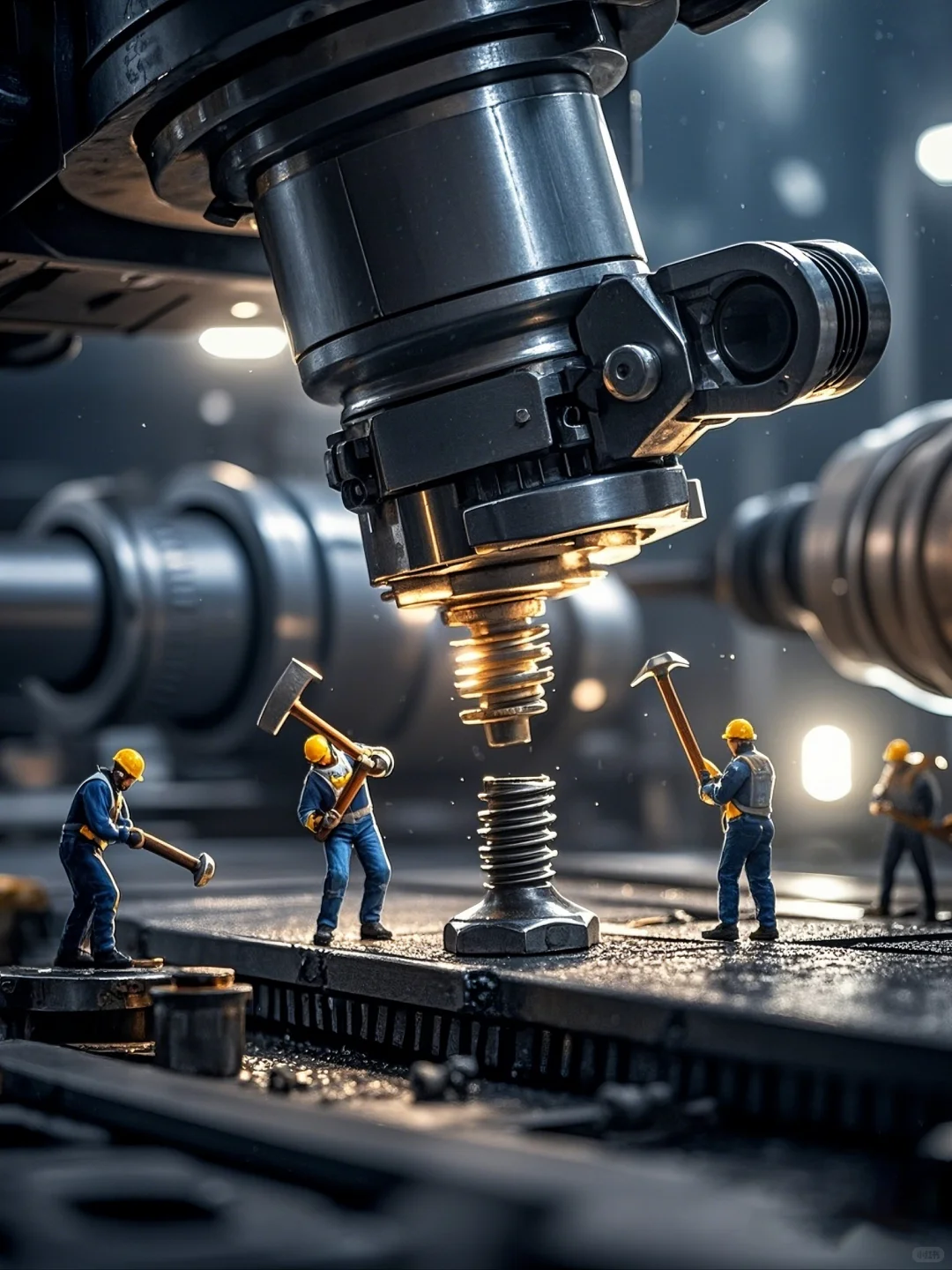 微观世界|几个工人正在打螺丝