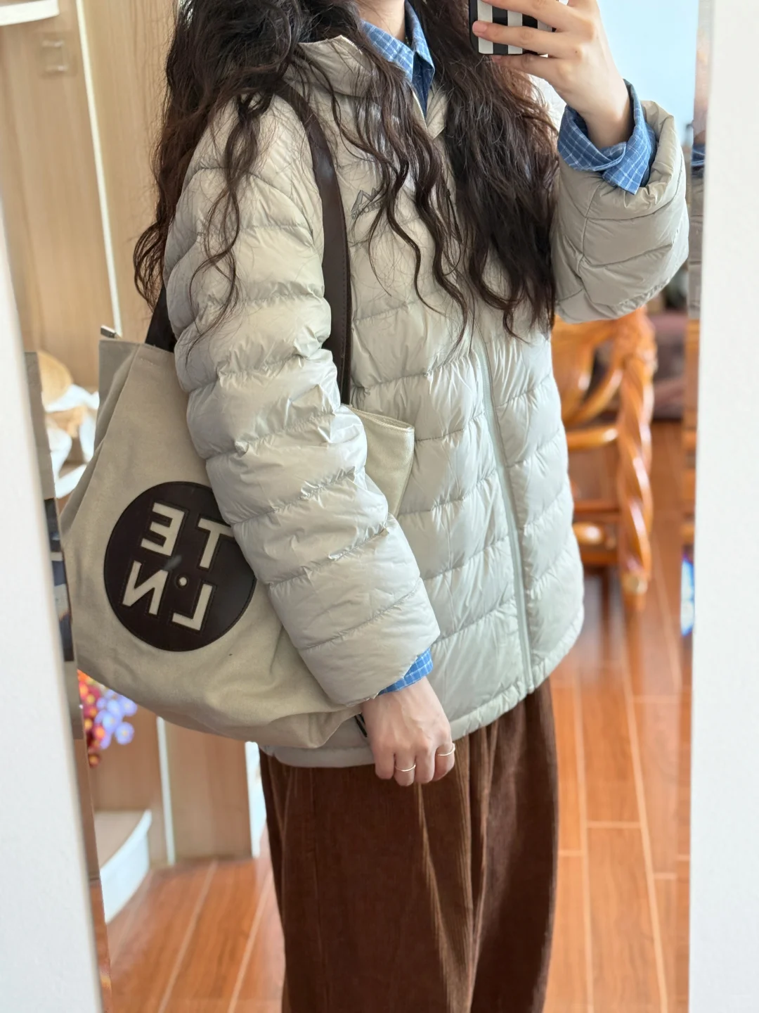 排骨羽绒服，灰色的好喜欢呀~