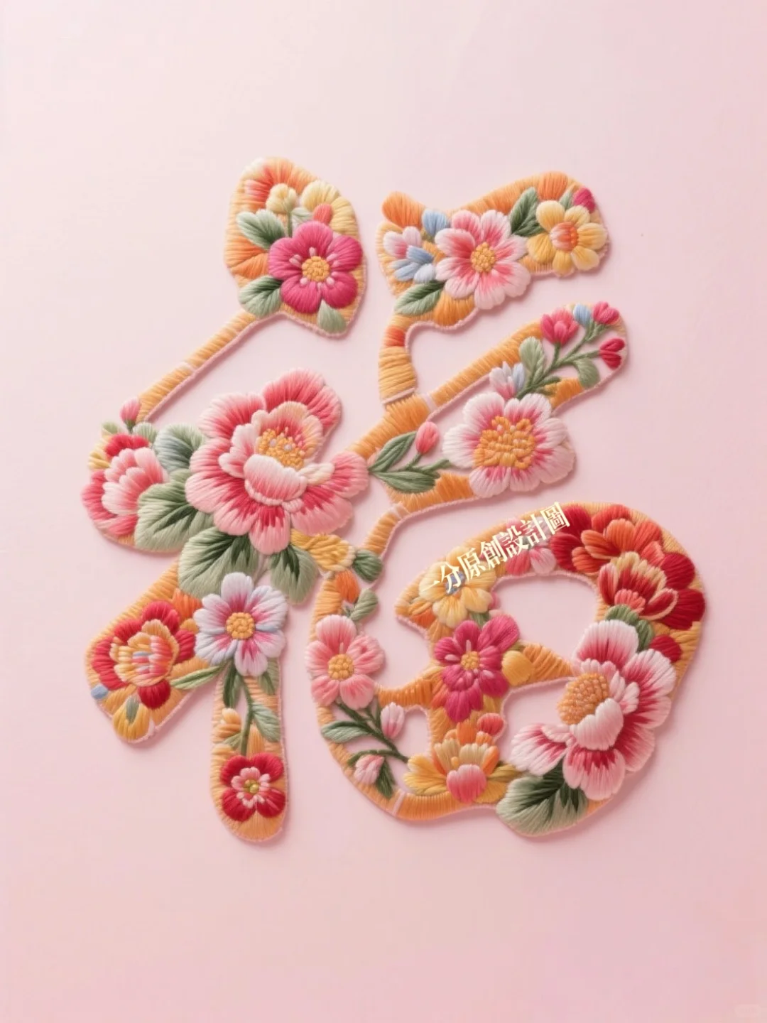 超美的刺绣福字，