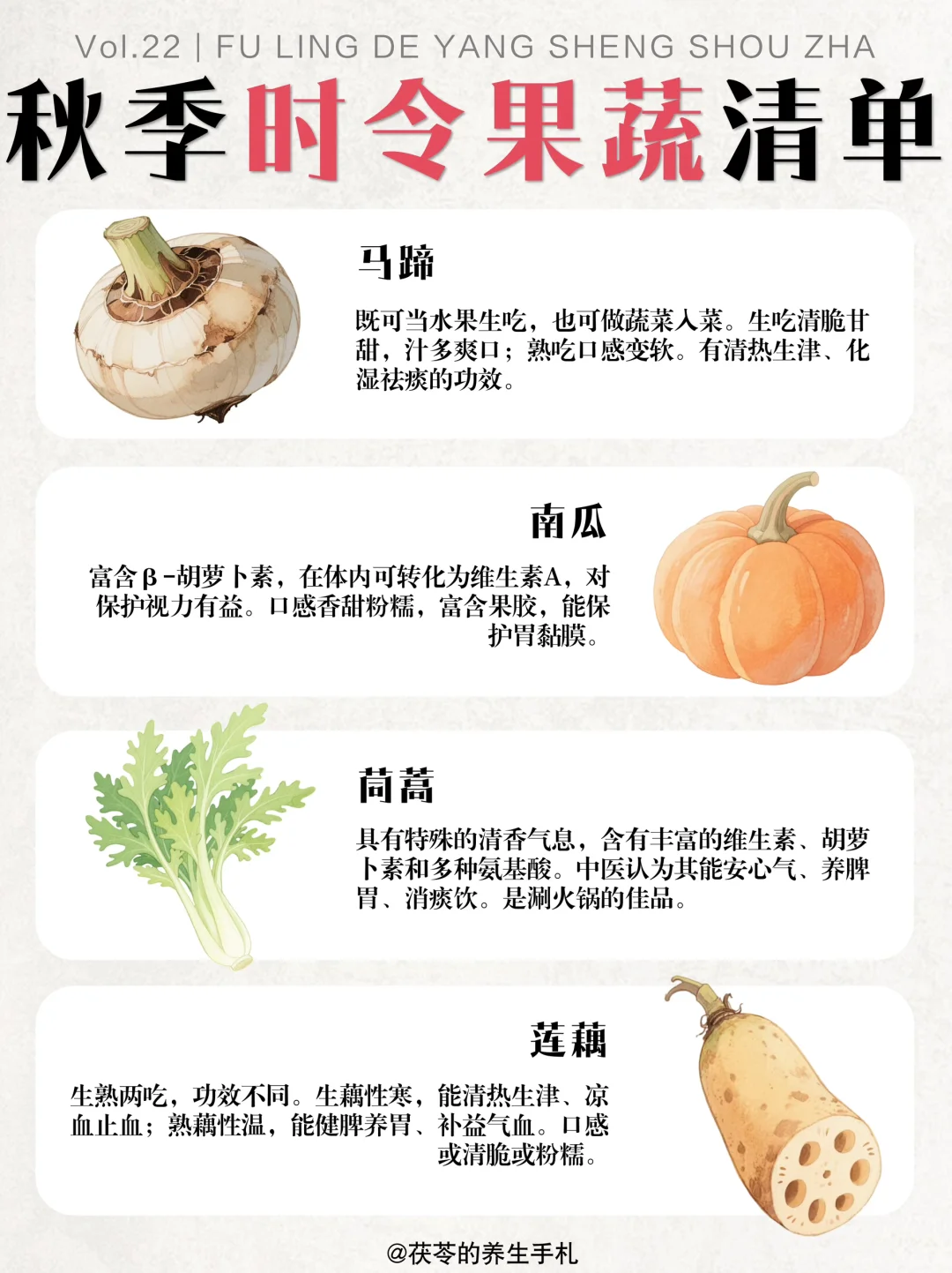 秋季时令果蔬清单?快给家人准备吧！