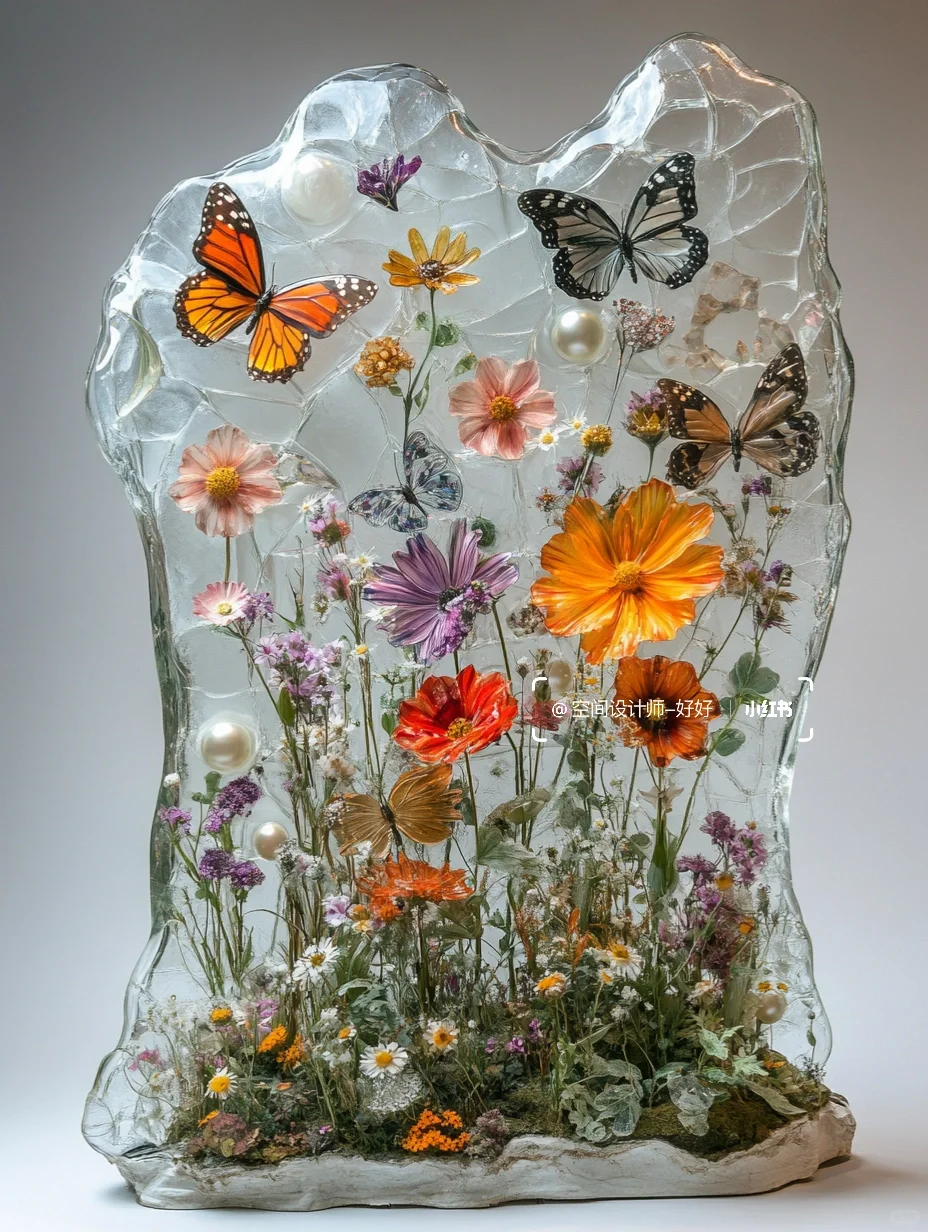 有珍珠和鲜花的不规则花瓶你喜欢吗？??