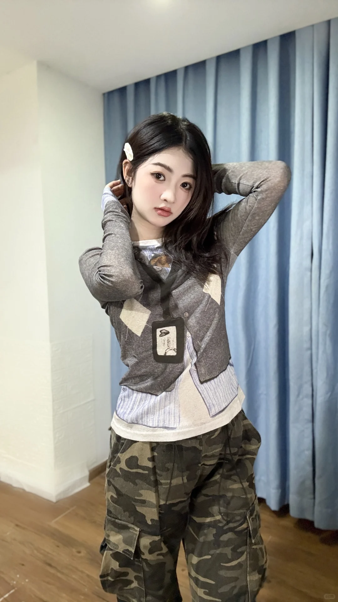 一件假两件修身打底衫