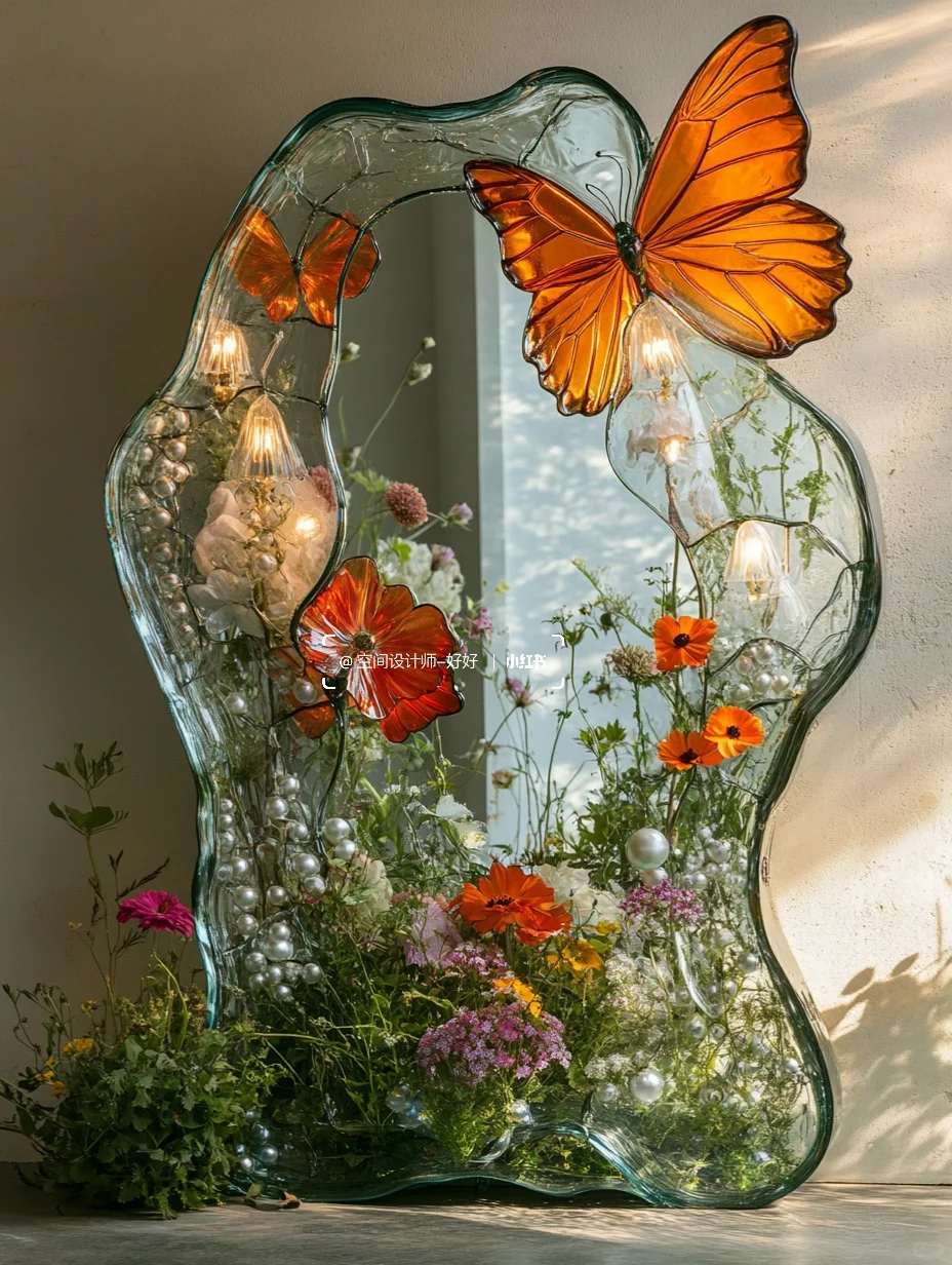 有珍珠和鲜花的不规则花瓶你喜欢吗？??