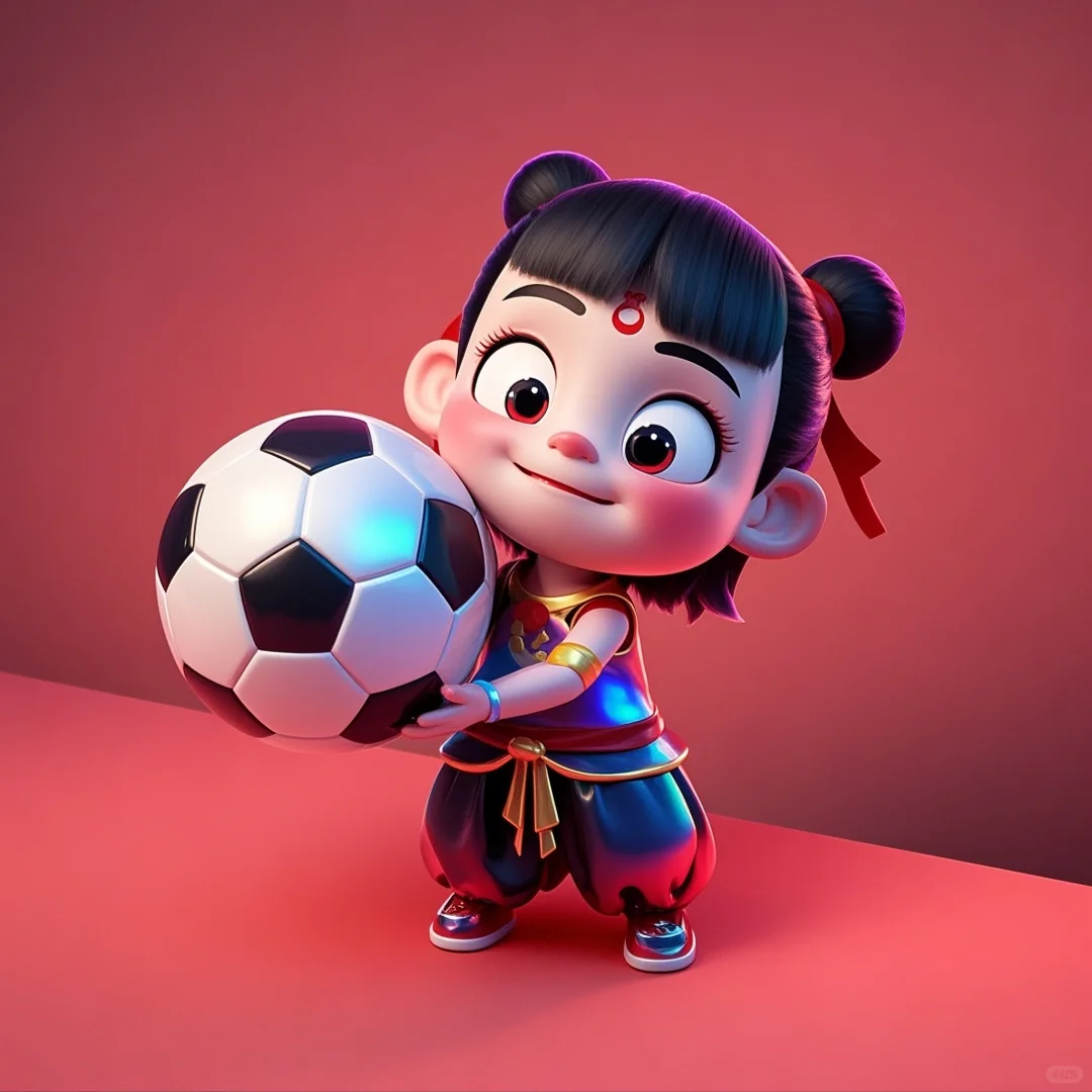 当哪吒遇上足球⚽ 可爱到犯规