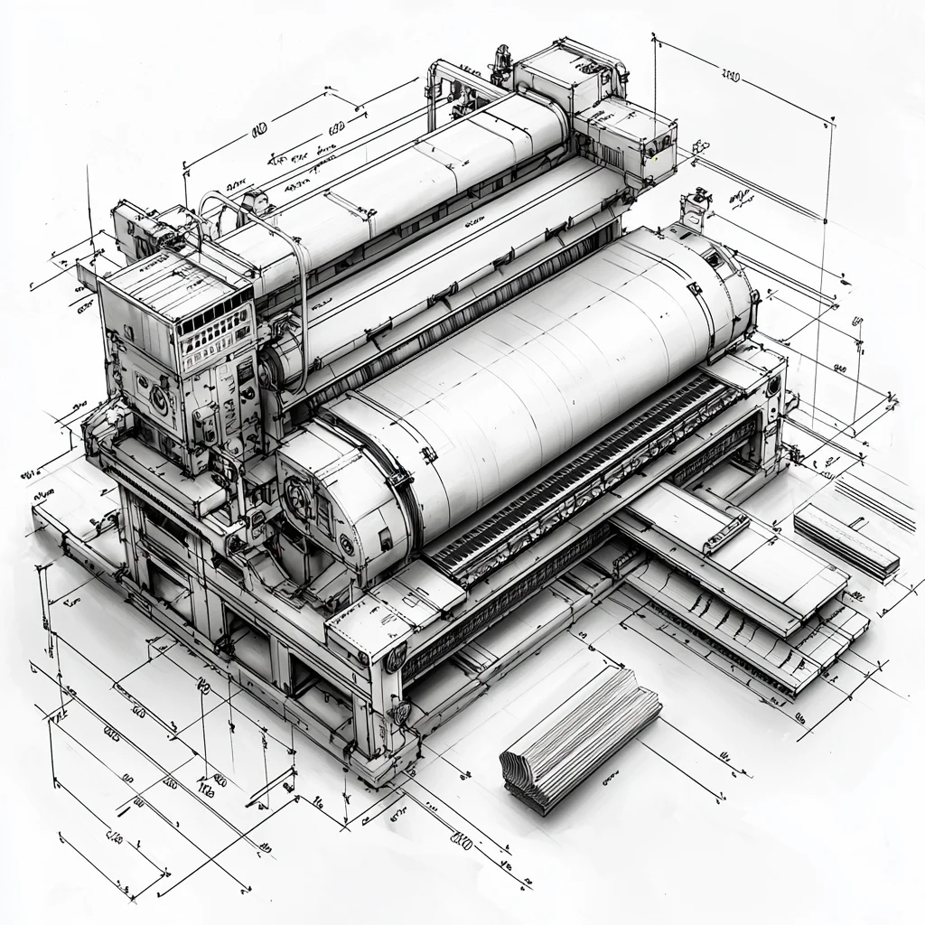 机械之美·印刷设备 手绘设计线稿［咒语］