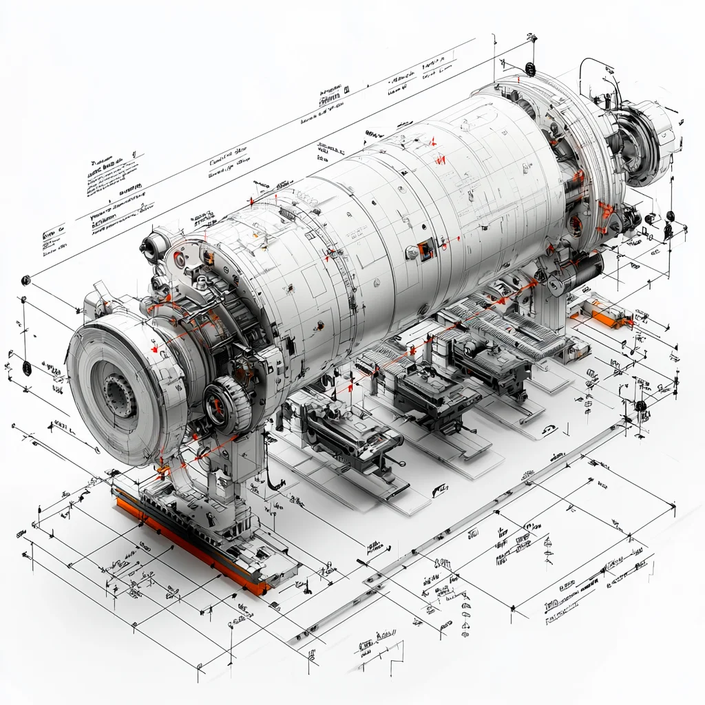 机械之美·印刷设备 手绘设计线稿［咒语］