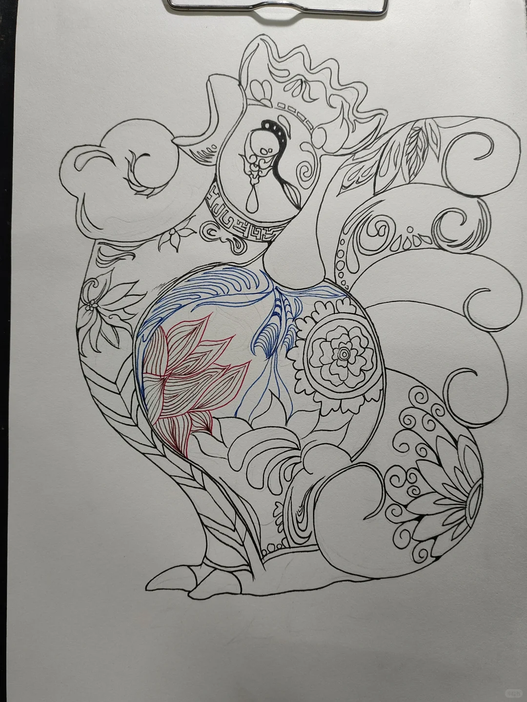 “凤翔鸡生肖泥塑平面化创意”