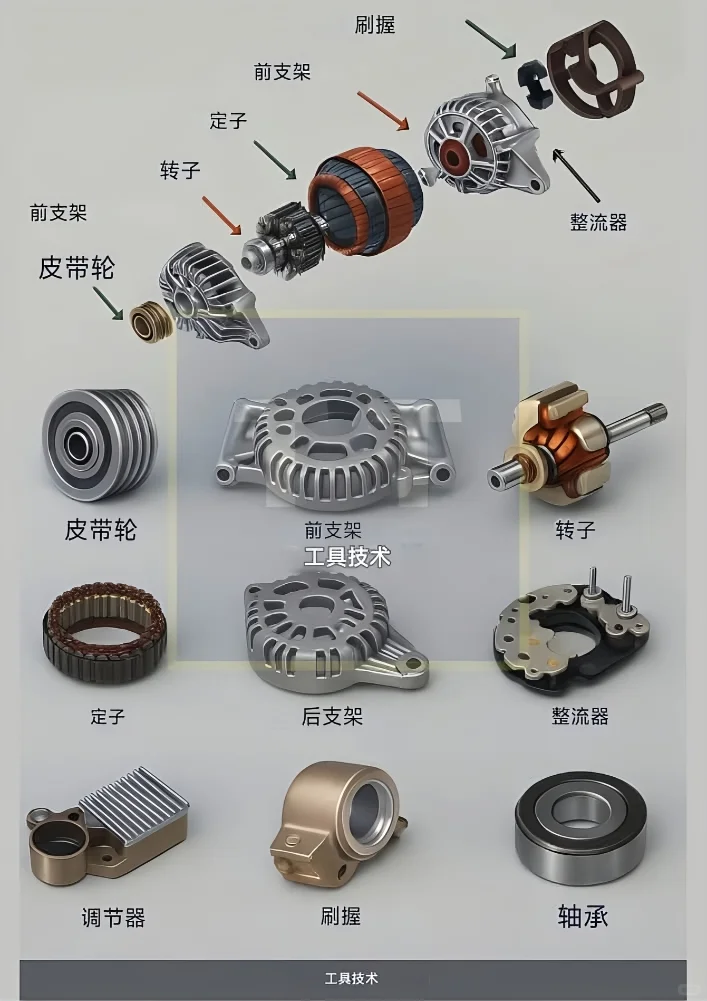 汽车发电机构成