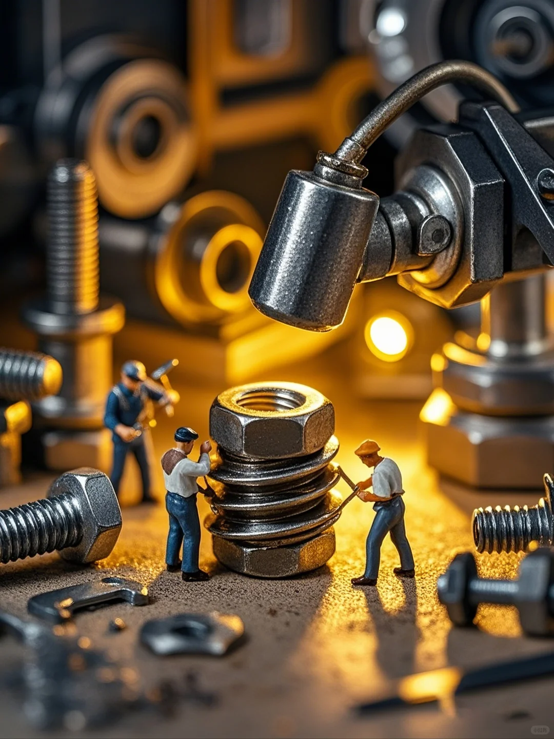 微观世界|几个工人正在打螺丝