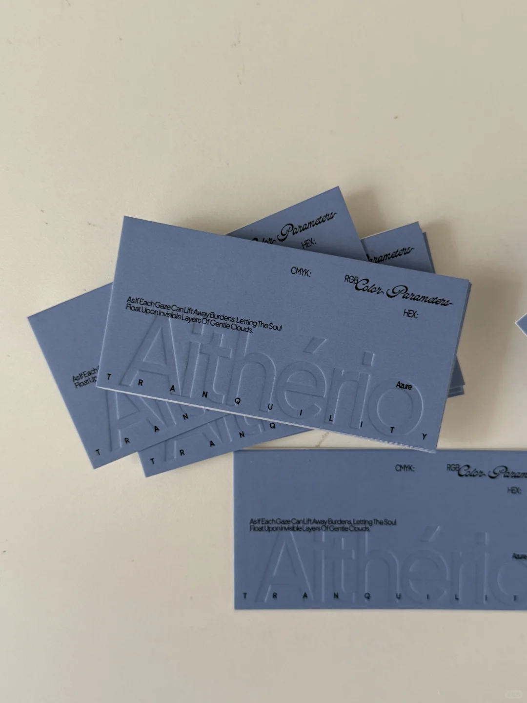 New**蓝色压纹工艺卡片