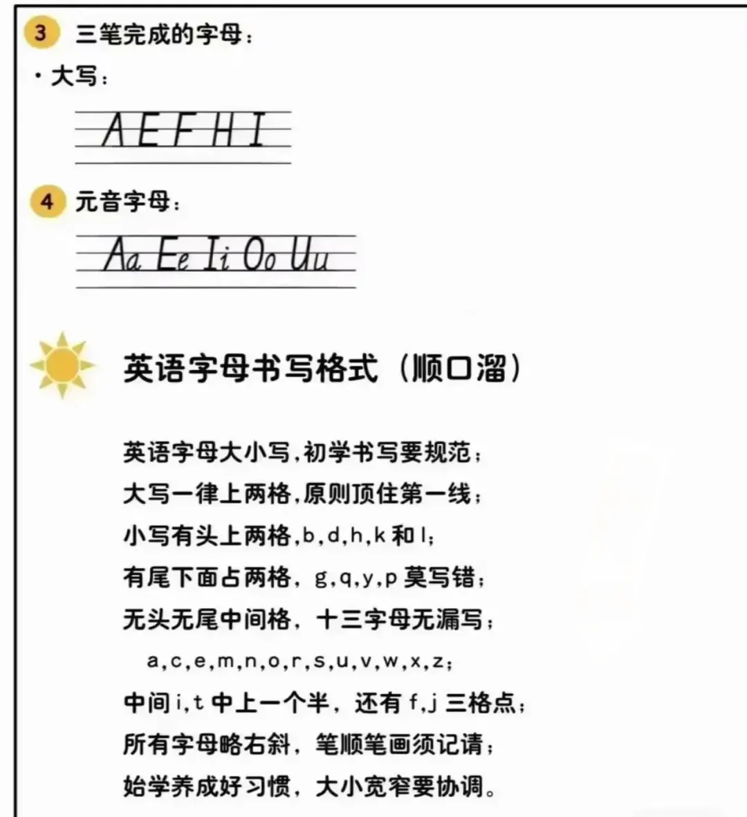 英语26个字母正确书写！