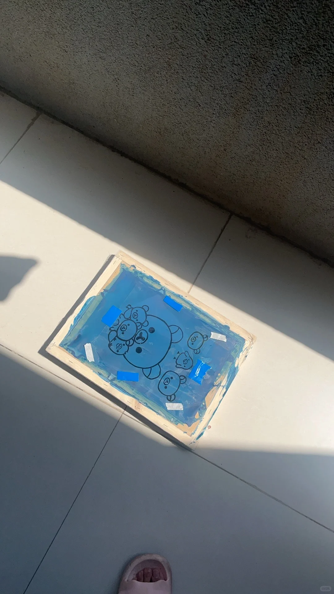 丝网印刷轻松熊短袖˶╹ꇴ╹˶