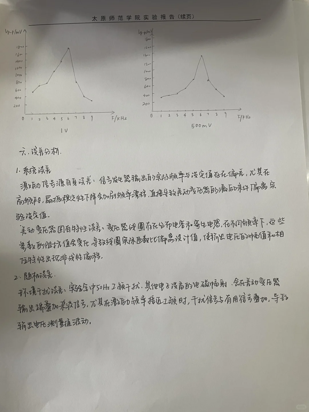 激励频率对差动变压器特性的影响