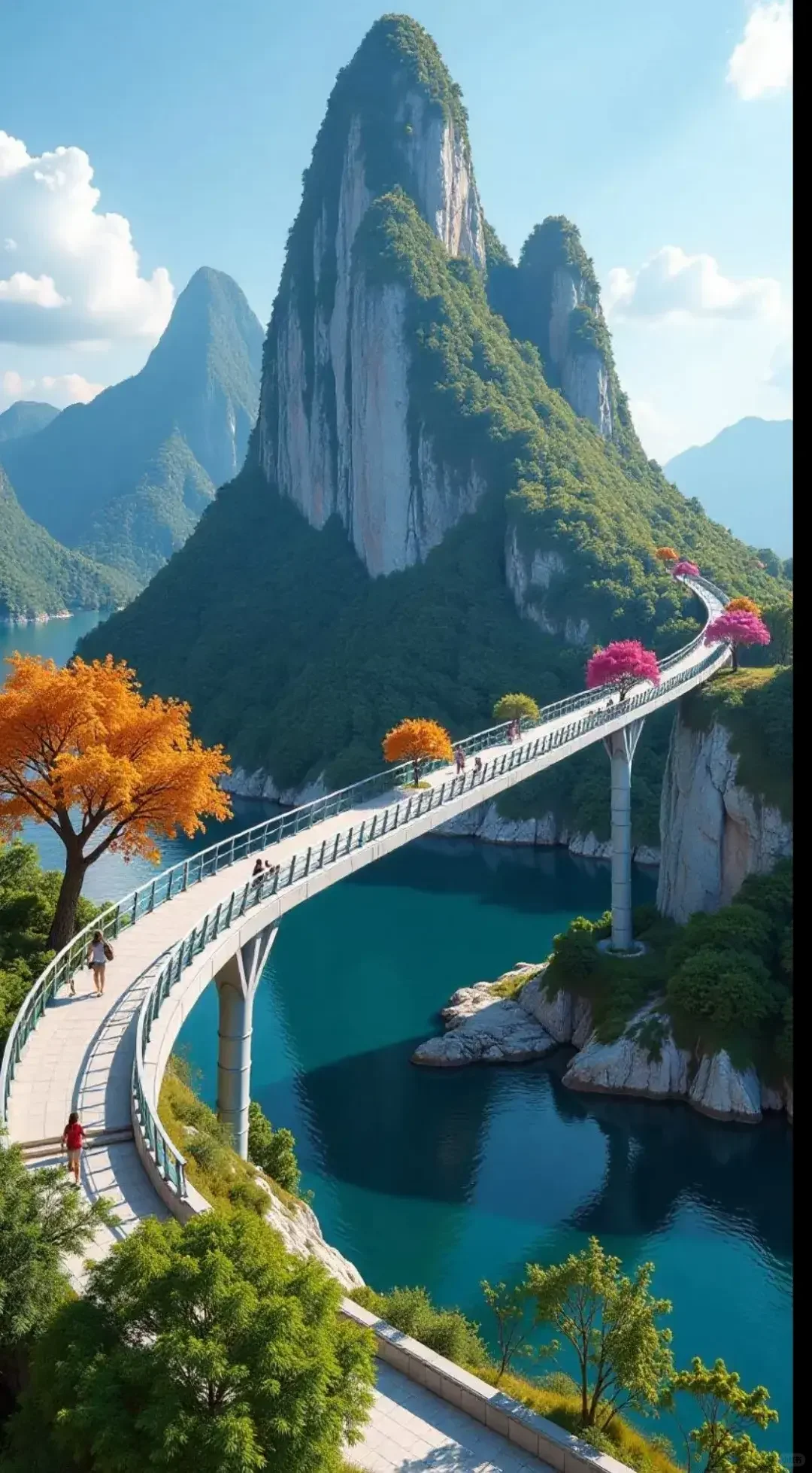 这个玻璃桥太美了！巨震撼！灵魂的天梯