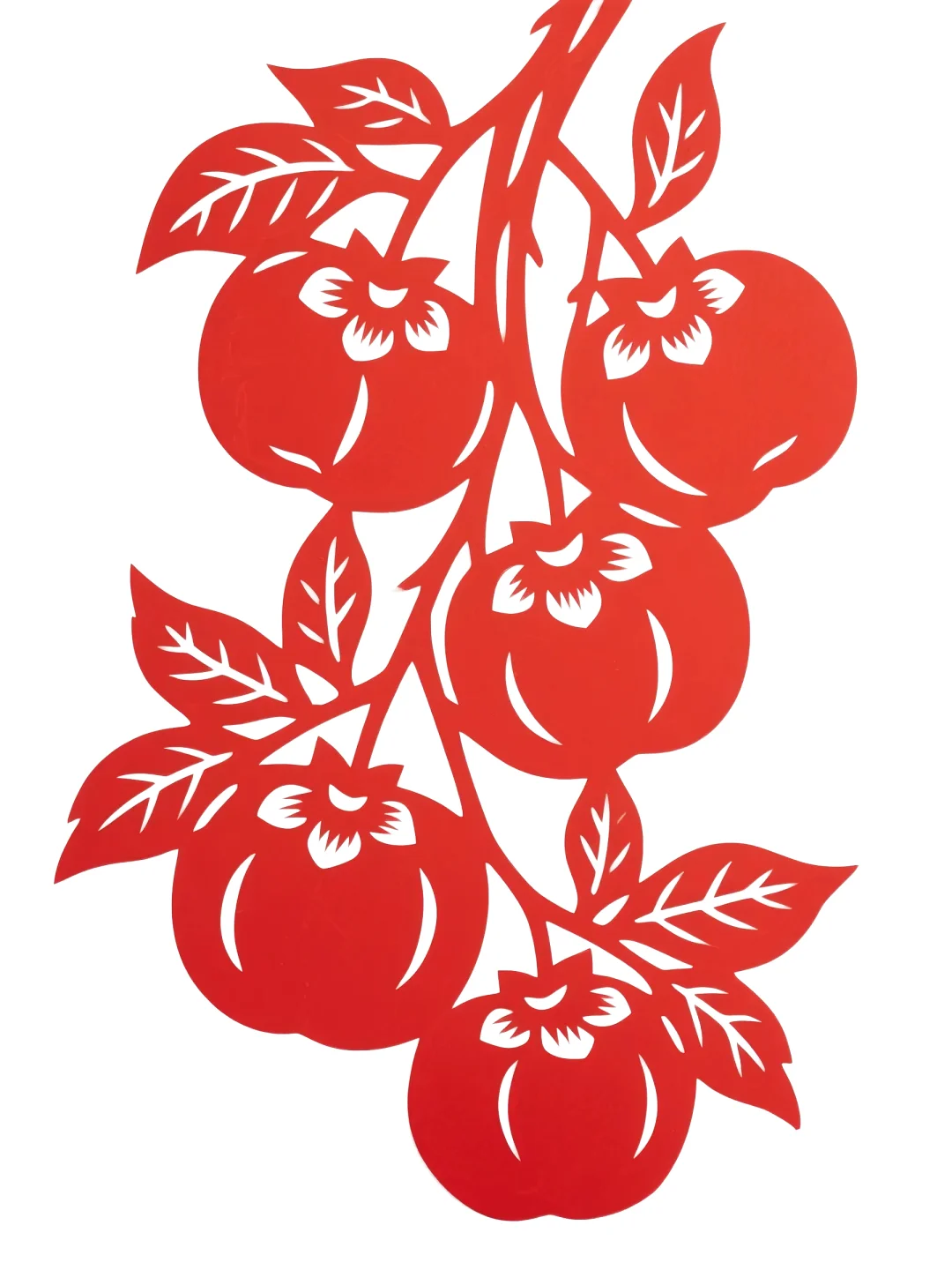 ? 红纸上结满事事如意！柿子剪纸绝绝子