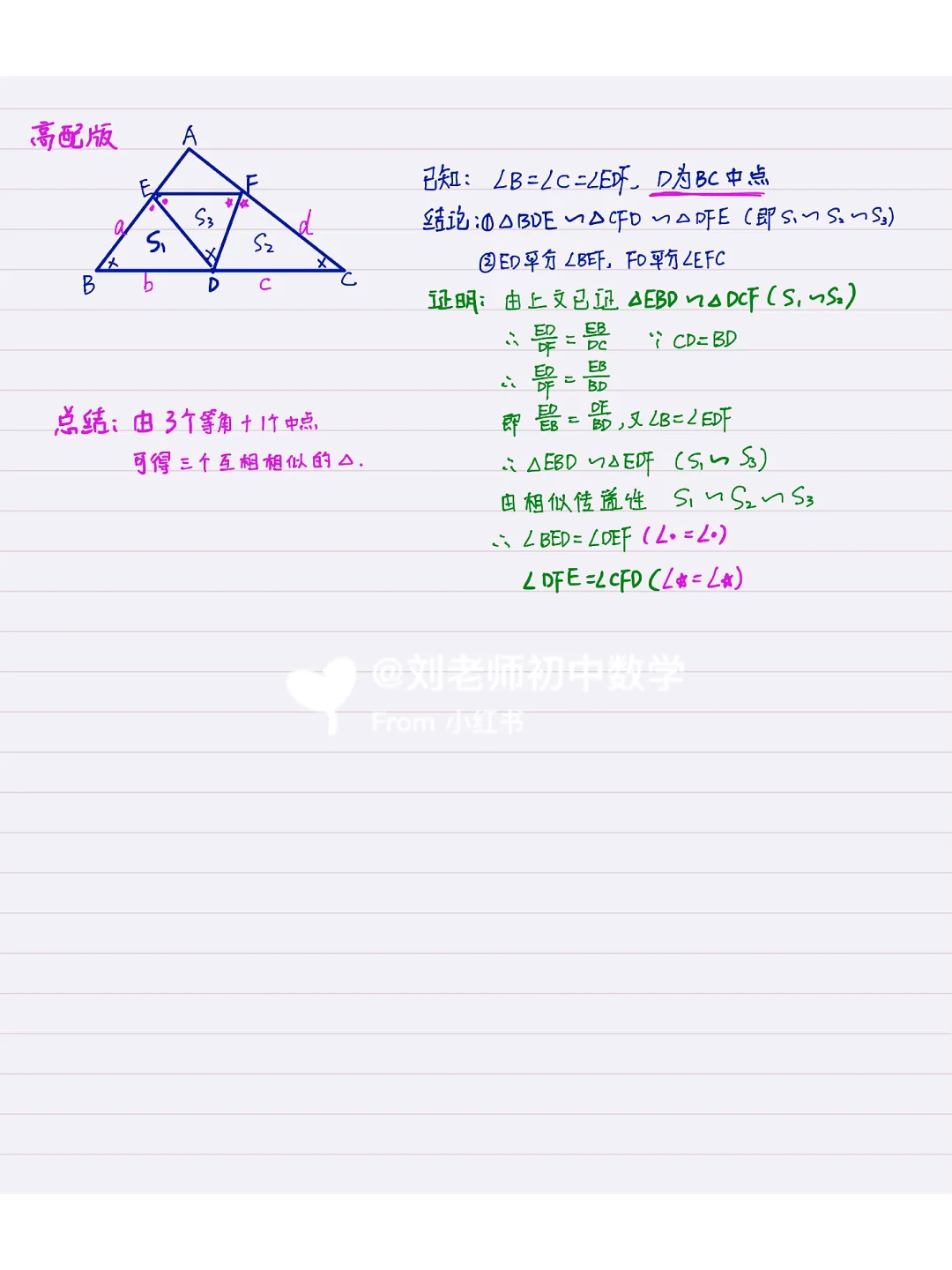 初中数学几何模型1: 相似的5大经典模型