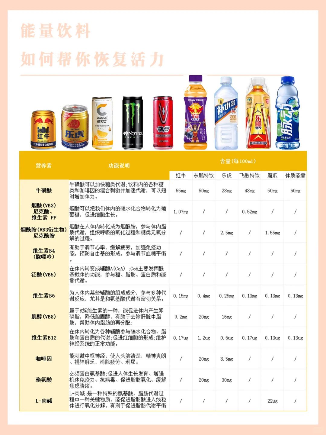 《功能饮料》营养素成分及功能
