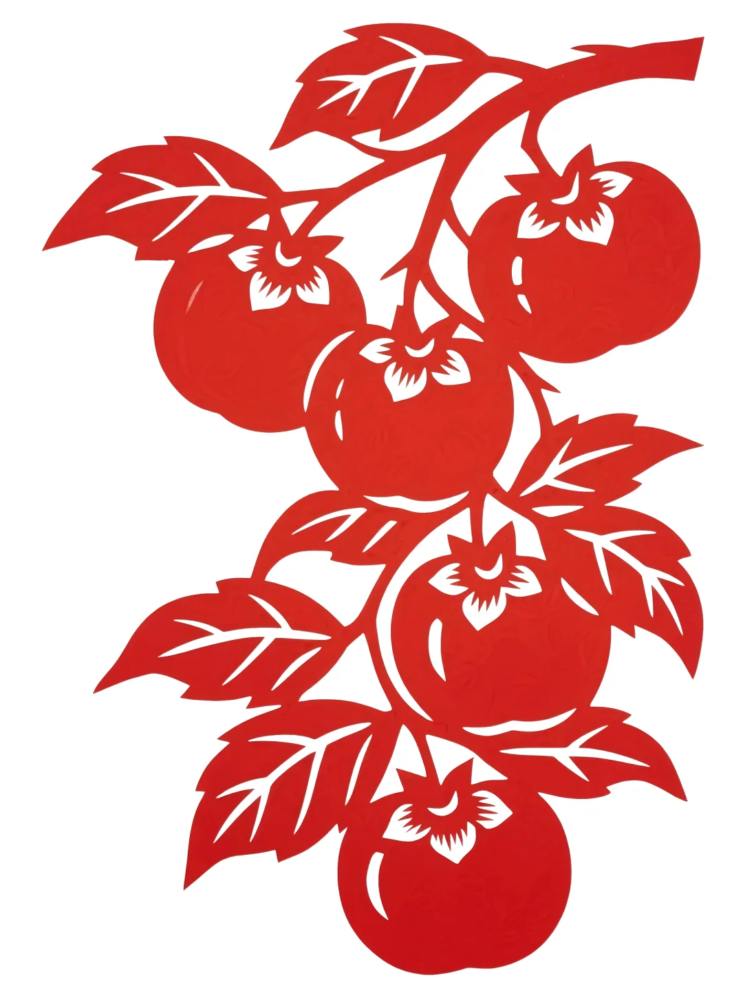 ? 红纸上结满事事如意！柿子剪纸绝绝子