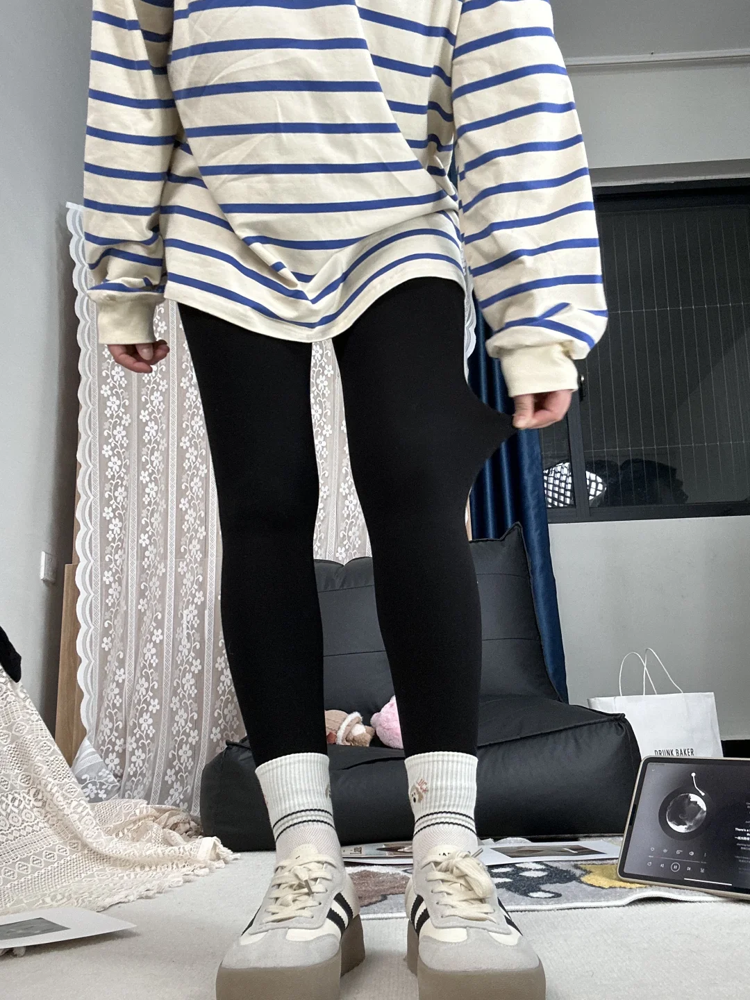 秋冬打底裤卷起来了！采用高端微压面料