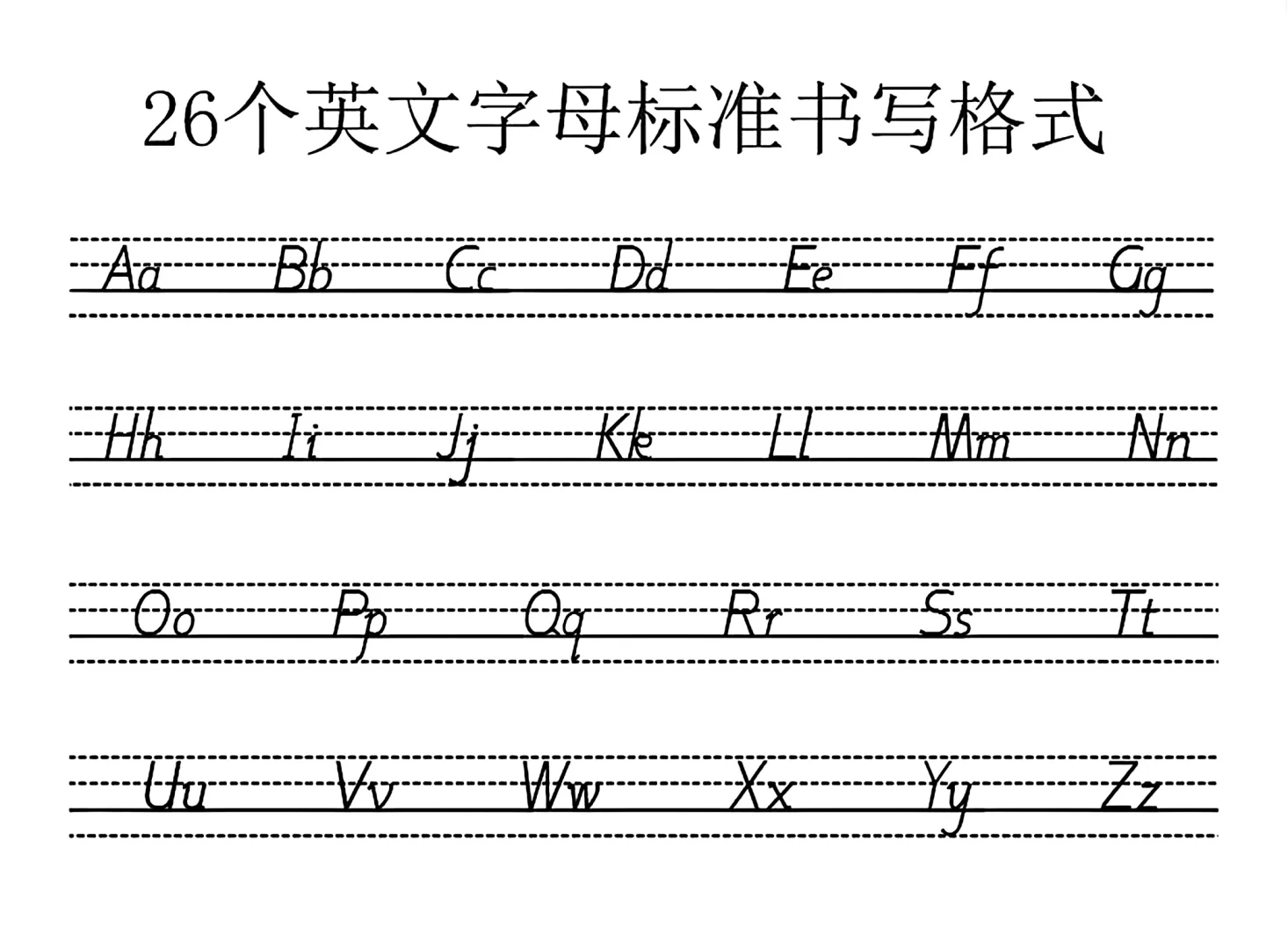 手写体26个字母