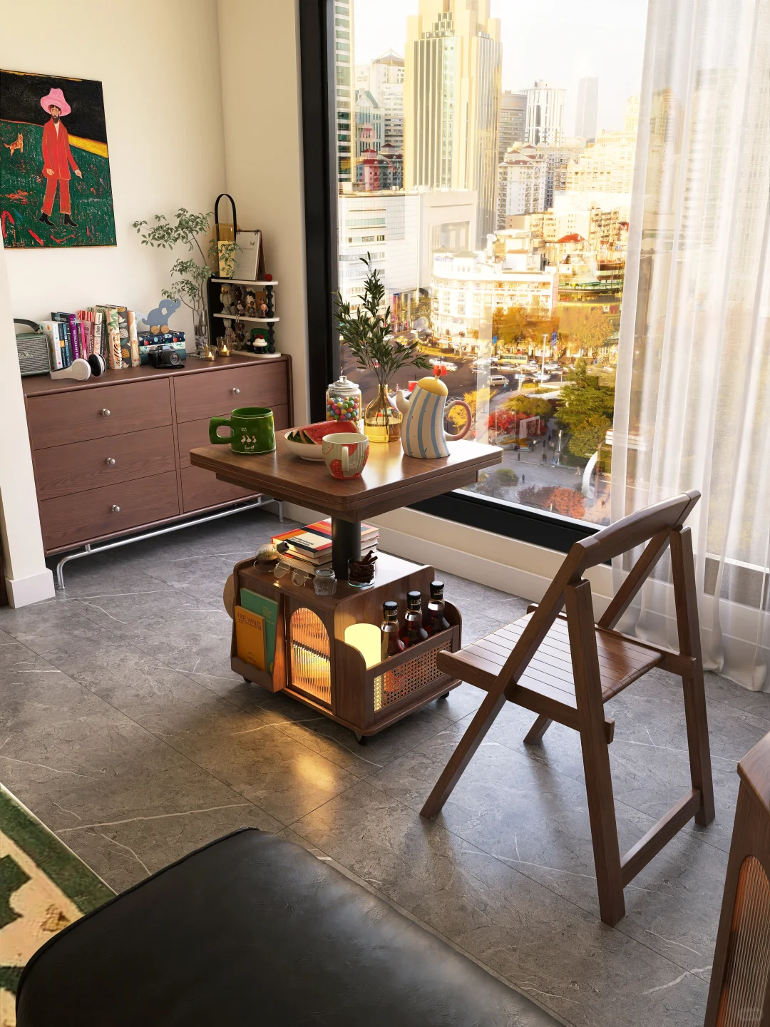 小红书抄的餐边柜好喜欢?还自带大餐桌