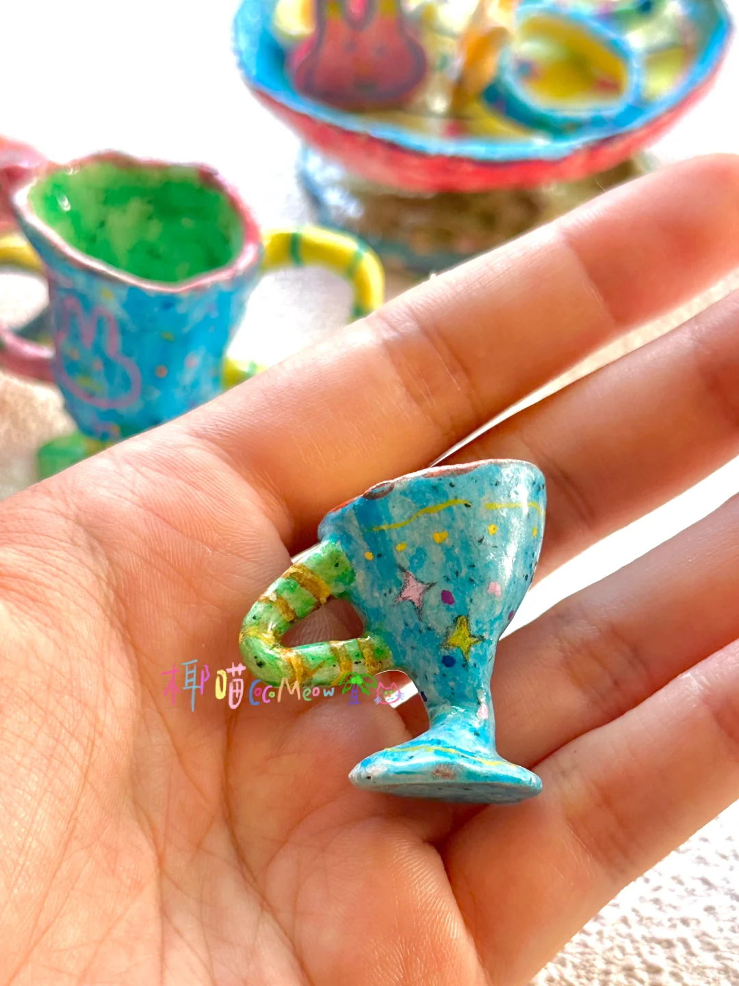 好喜欢捏泥巴❗我的黏土杯子们??