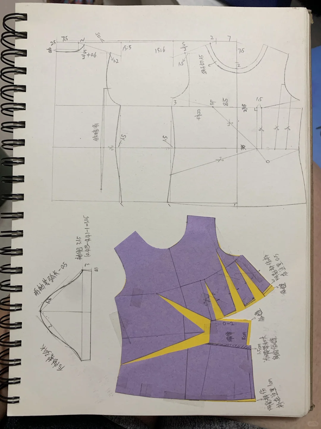 不规则抽褶上衣裁剪图分享