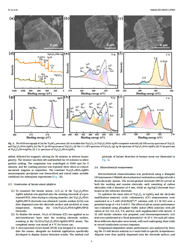 科研进展:丝网印刷电极检测汗乳酸