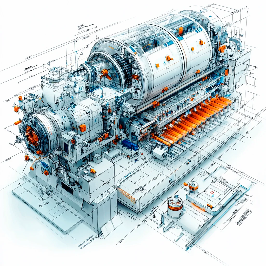 机械之美·印刷设备 手绘设计线稿［咒语］