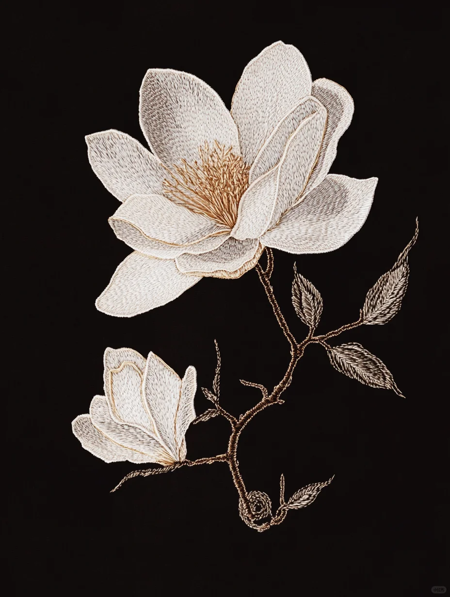 如此轻盈的花卉刺绣