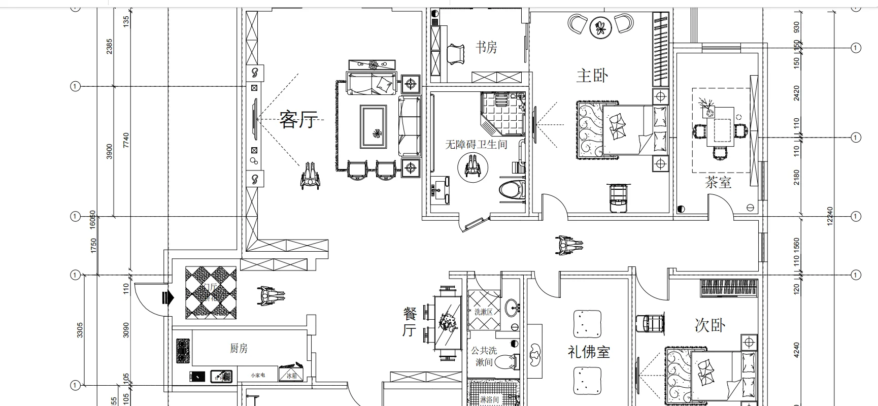 适老化家居室内平面图设计