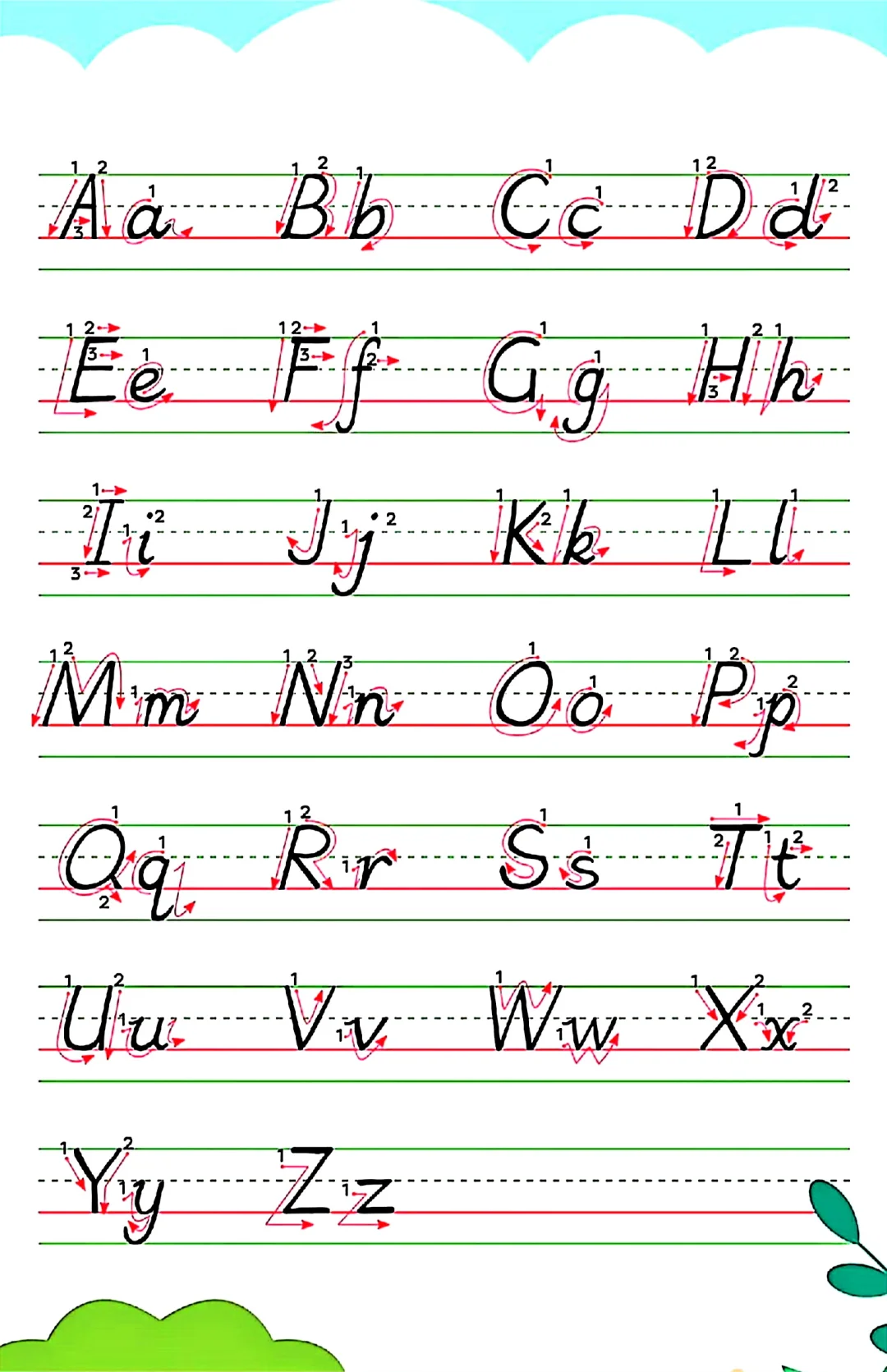 手写体26个字母