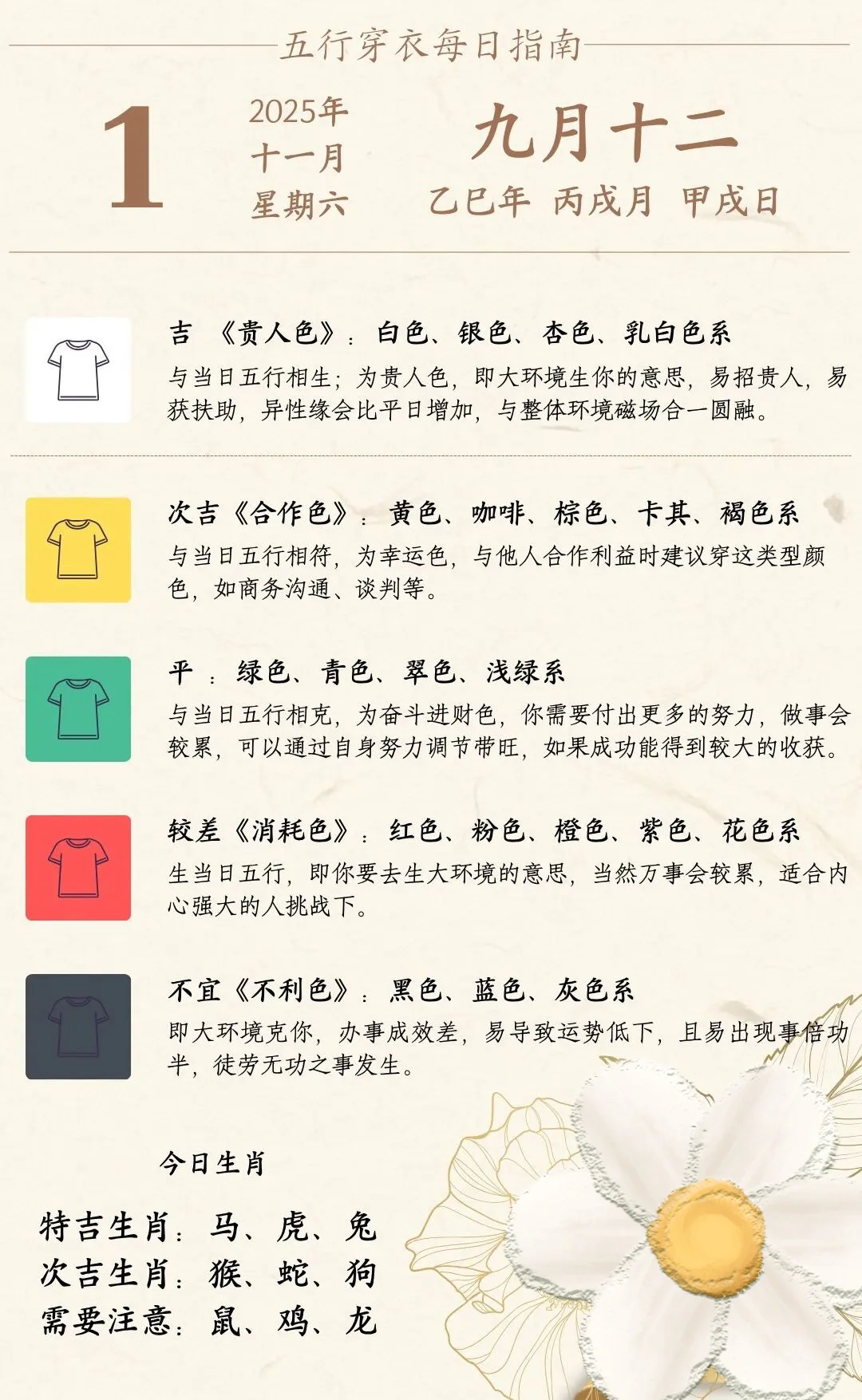 10月28日-11月3日每日好运穿衣指南(考试)来