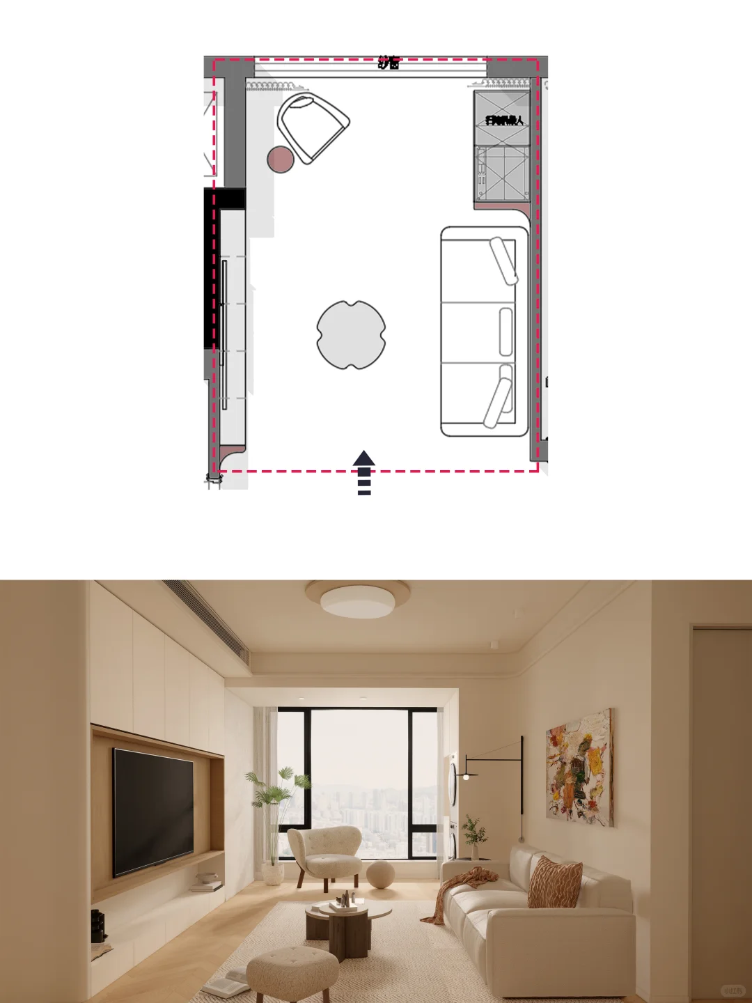 户型优化 | 90㎡的奶油原木三居室,超绝空间