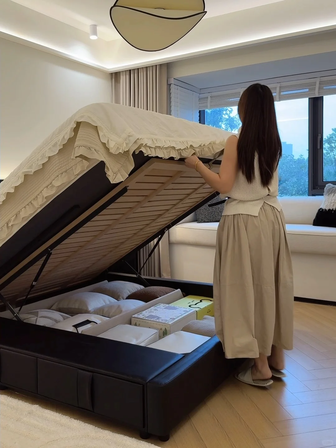 小户型卧室救星!这张华夫格床我能吹一年