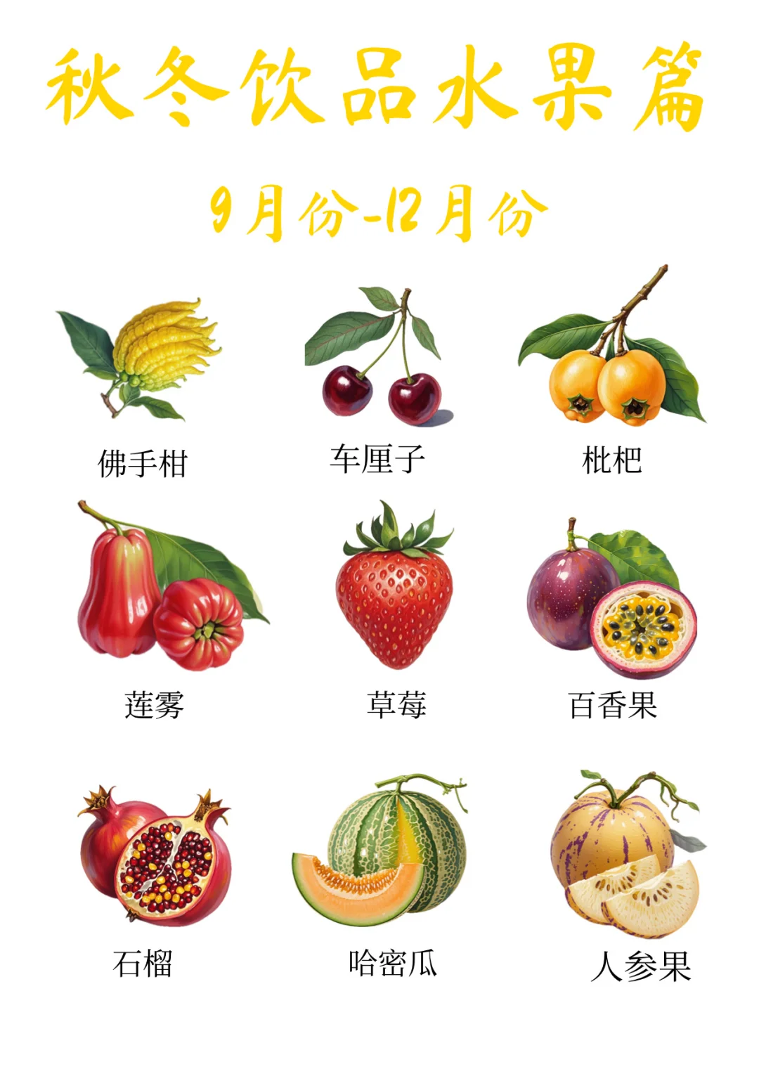 秋冬饮品研发-【秋冬当季水果1篇】