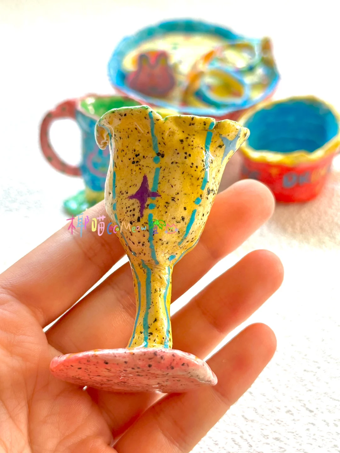 好喜欢捏泥巴❗我的黏土杯子们??