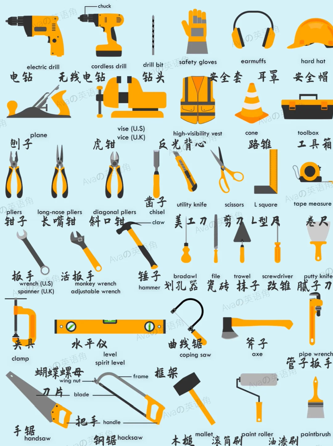 工具英语单词大全