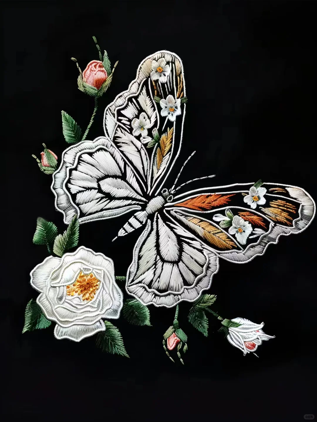 刺绣蝴蝶-创意图案设计分享