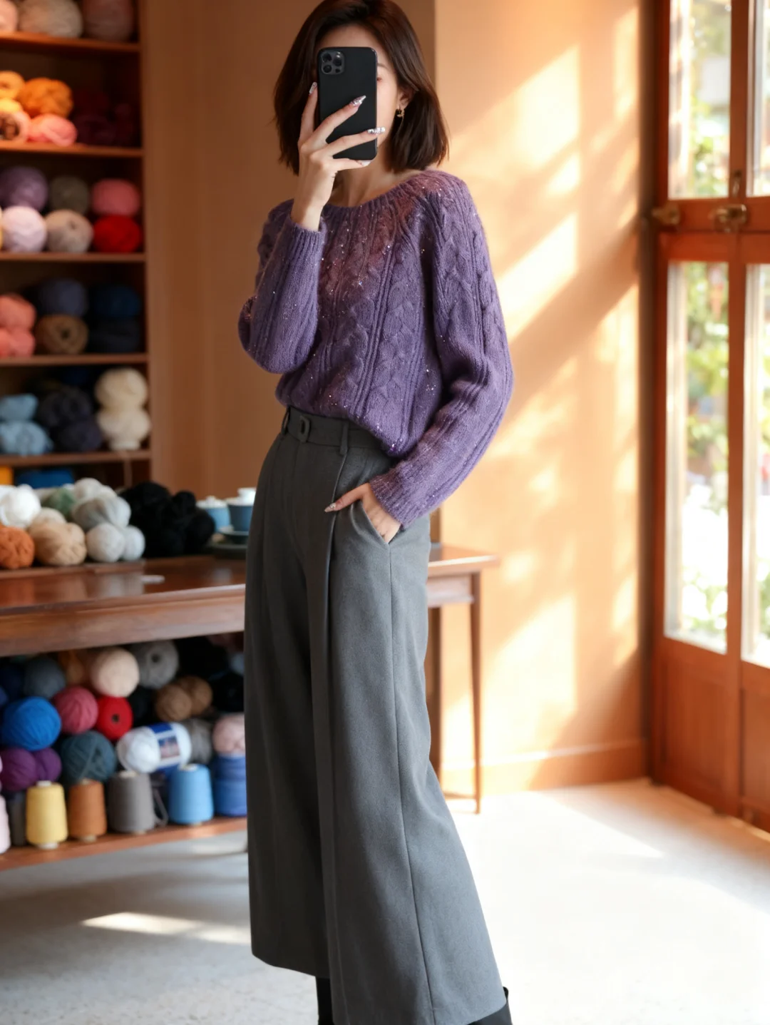 紫调绞花亮丝毛衣编织教程【新手视频教程】