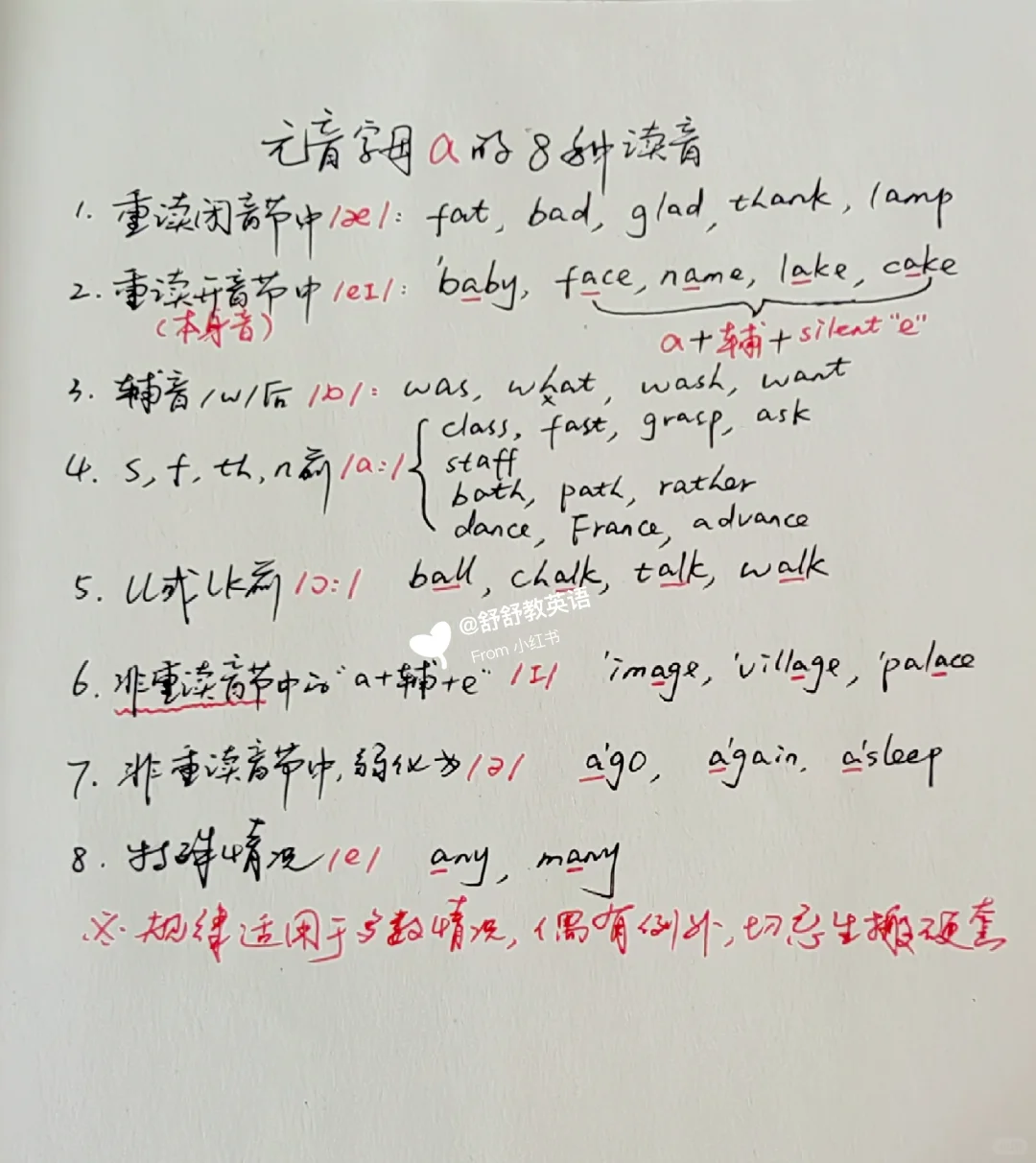 a字母的8种读音