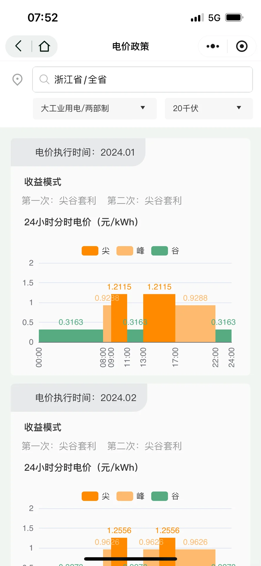 查峰谷电价小工具
