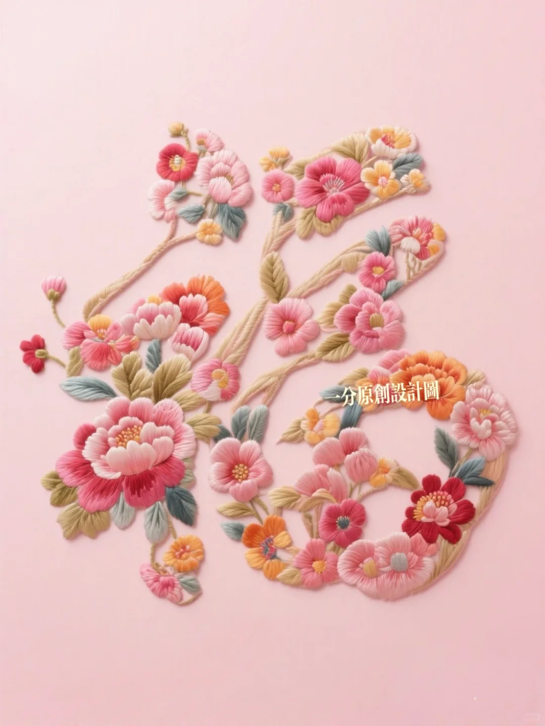 超美的刺绣福字，