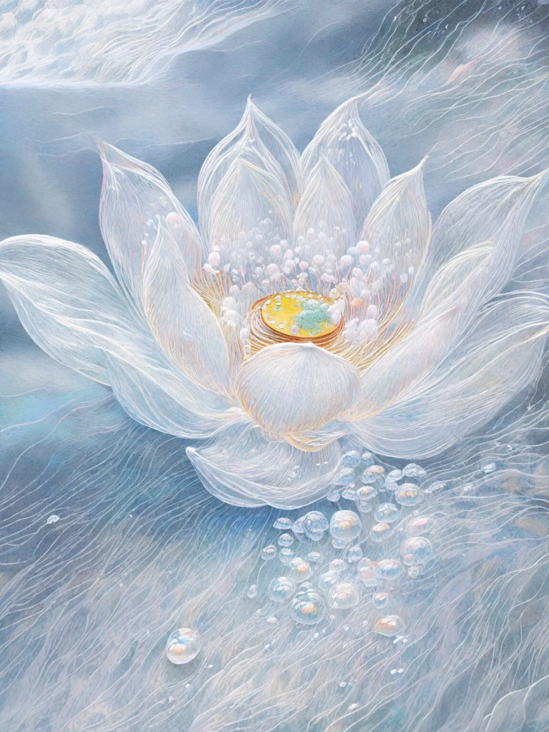 苏绣，雪莲，采天地之灵气，受日月之辉光