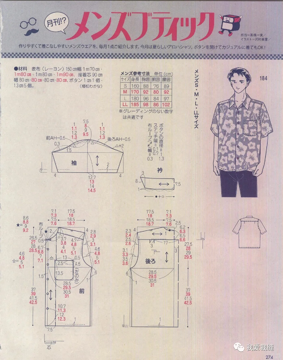 裁剪图备忘录【男装】