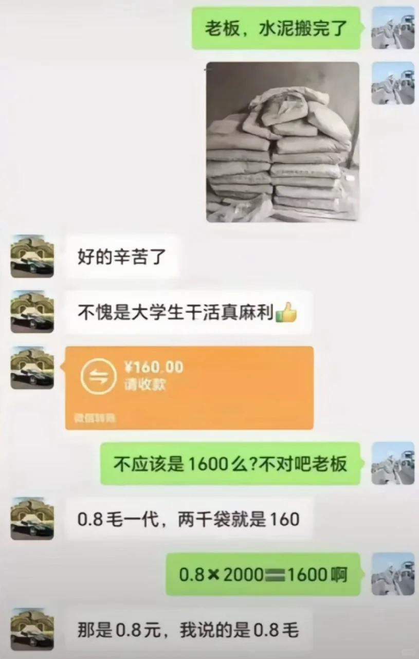 0.8毛不是0.8元，不然亏死你